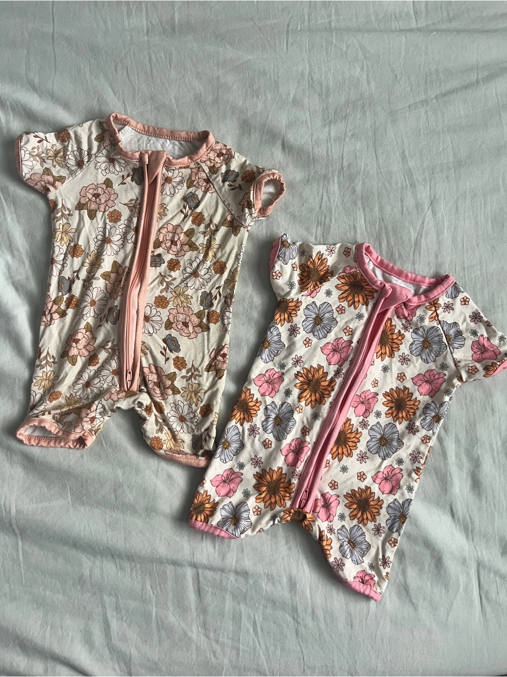 Little One Shop Bamboo Rompers - Floral Pattern